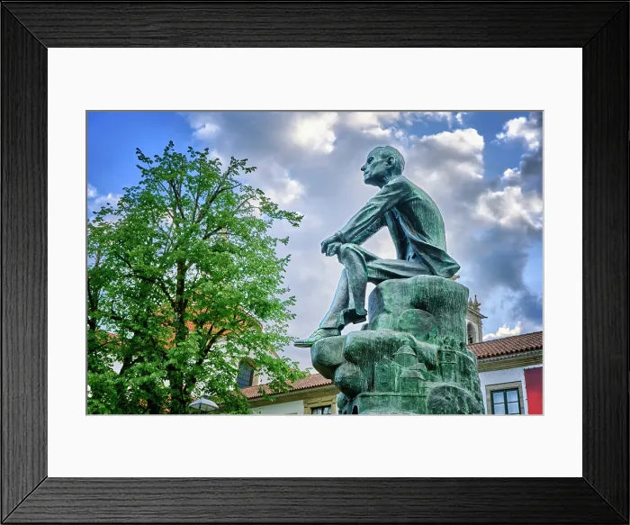 Framed Print : Statue of the writer Teixeira de Pascoaes by the sculptor António Duarte. Teixeira de Pascoaes is one of the most celebrated writers of Amarante. Minho, Portugal Framed Print : Statue of the writer Teixeira de Pascoaes by the sculptor António Duarte. Teixeira de Pascoaes is one of the most celebrated writers of Amarante. Minho, Portugal