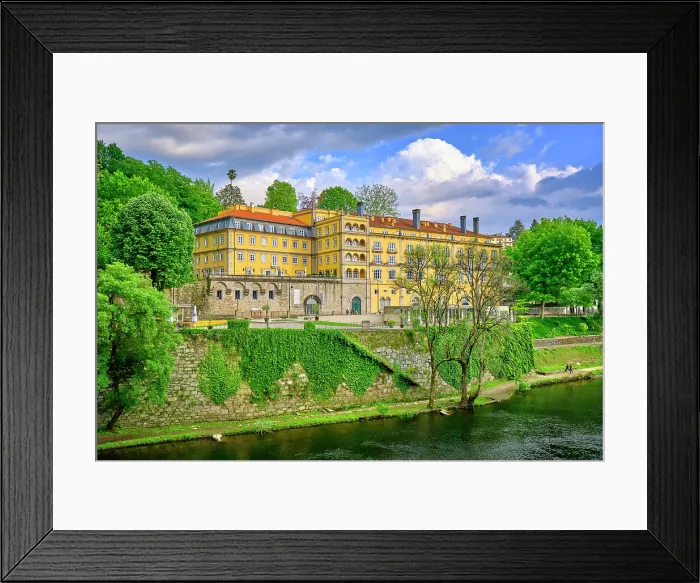 Framed Print : The Hotel Casa da Calçada occupies a 16th century building and faces the Tâmega river in Amarante. It is part of the Relais and Châteaux hotel group. Minho, Portugal Framed Print : The Hotel Casa da Calçada occupies a 16th century building and faces the Tâmega river in Amarante. It is part of the Relais and Châteaux hotel group. Minho, Portugal