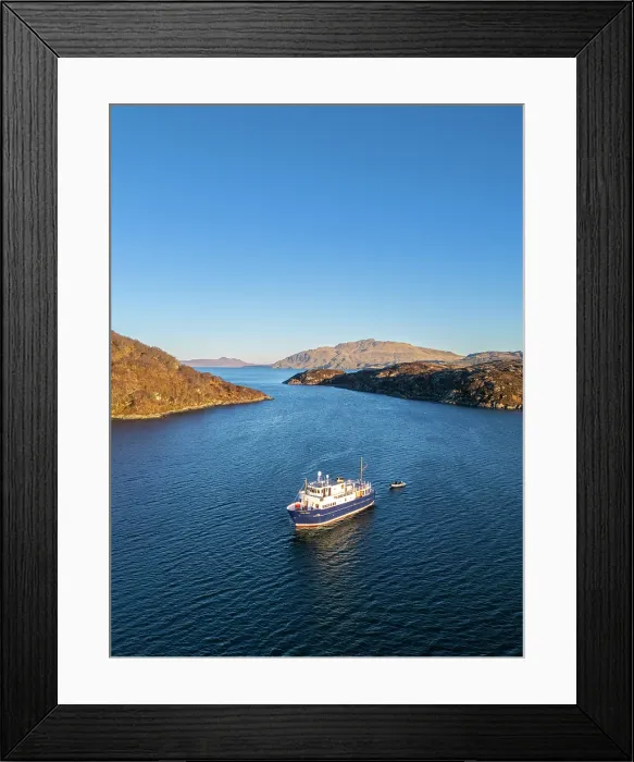 Framed Print : Boat at Loch na Droma Buidhe, Oronsay, Scotland, UK Framed Print : Boat at Loch na Droma Buidhe, Oronsay, Scotland, UK