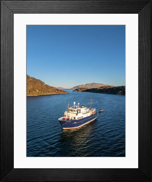 Framed Print : Boat at Loch na Droma Buidhe, Oronsay, Scotland, UK Framed Print : Boat at Loch na Droma Buidhe, Oronsay, Scotland, UK