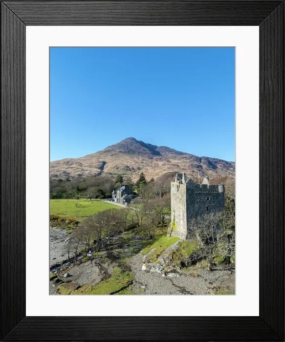 Framed Print : Moy Castle and Ben Buie, Lochbuie, Isle of Mull, Scotland, UK Framed Print : Moy Castle and Ben Buie, Lochbuie, Isle of Mull, Scotland, UK