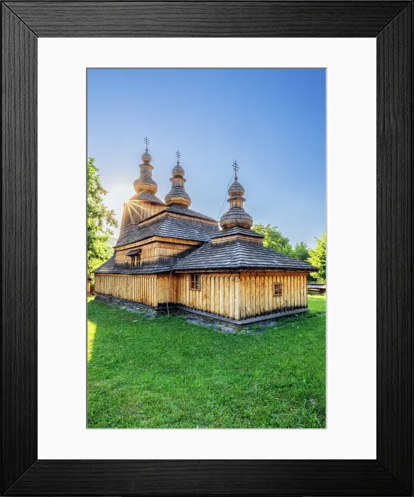 Framed Print : Greek Catholic wooden church of Protection of the Holy Mother of God, Mirol'a, Presov, Slovakia Framed Print : Greek Catholic wooden church of Protection of the Holy Mother of God, Mirol'a, Presov, Slovakia