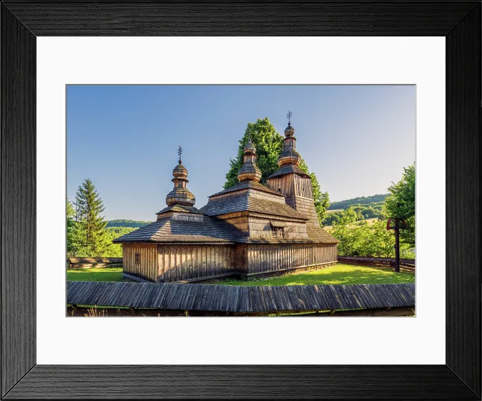 Framed Print : Greek Catholic wooden church of Protection of the Holy Mother of God, Mirol'a, Presov, Slovakia Framed Print : Greek Catholic wooden church of Protection of the Holy Mother of God, Mirol'a, Presov, Slovakia