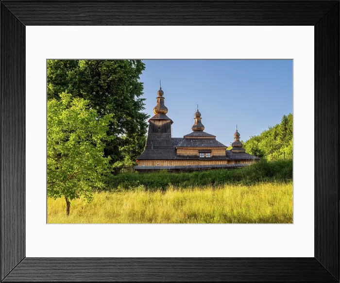 Framed Print : Greek Catholic wooden church of Protection of the Holy Mother of God, Mirol'a, Presov, Slovakia Framed Print : Greek Catholic wooden church of Protection of the Holy Mother of God, Mirol'a, Presov, Slovakia