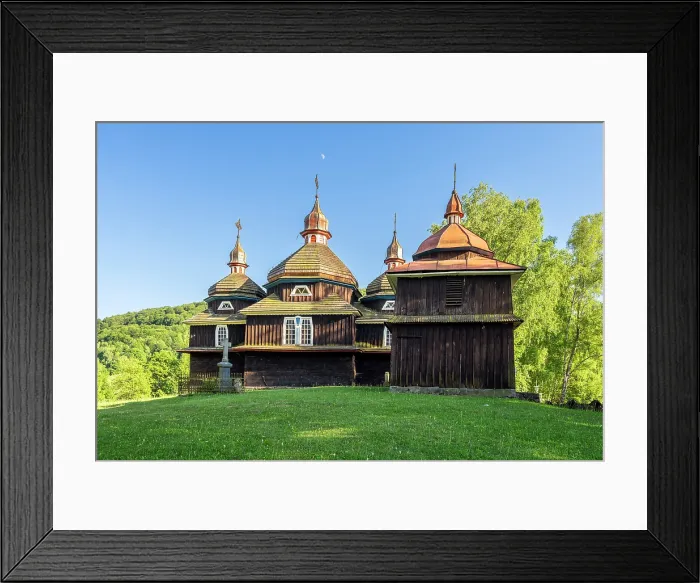 Framed Print : Greek Catholic wooden church of Protection of the Holy Virgin, Nizny Komarnik, Presov, Slovakia Framed Print : Greek Catholic wooden church of Protection of the Holy Virgin, Nizny Komarnik, Presov, Slovakia