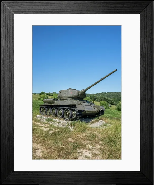 Framed Print : Soviet Red Army tank, Dukla battlefield memorial park, Kapisova, Presov, Slovakia