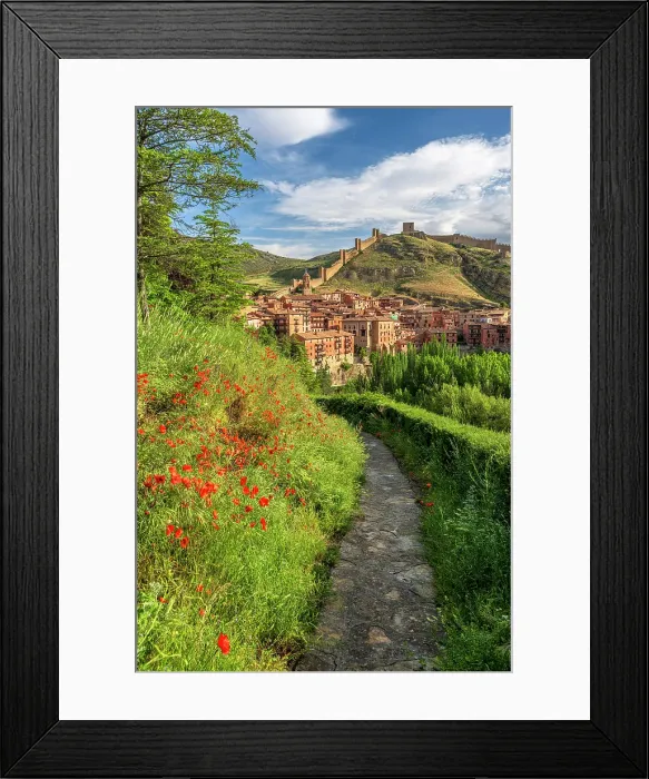 Framed Print : Scenic view of the old town with its ancient walls, Albarracin, Aragon, Spain Framed Print : Scenic view of the old town with its ancient walls, Albarracin, Aragon, Spain