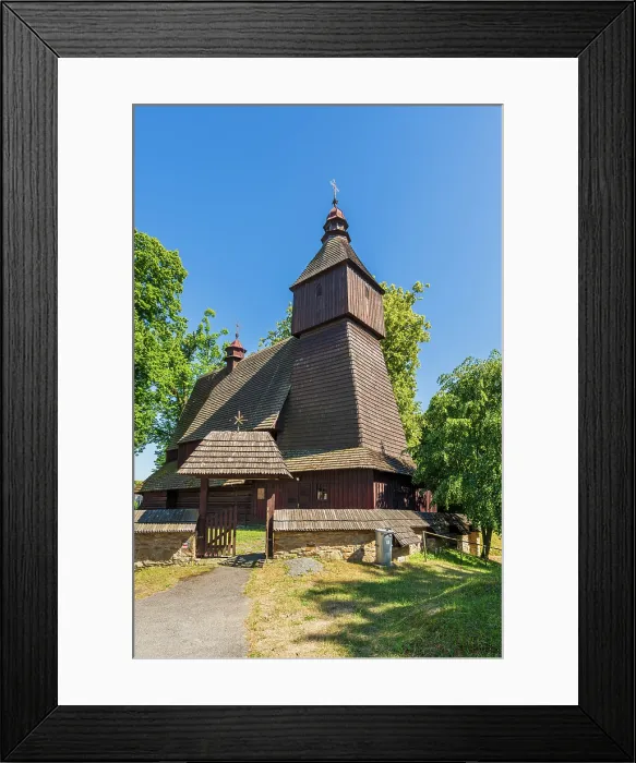 Framed Print : Wooden church of Saint-Francis of Assisi, Hervartov, Presov, Slovakia Framed Print : Wooden church of Saint-Francis of Assisi, Hervartov, Presov, Slovakia