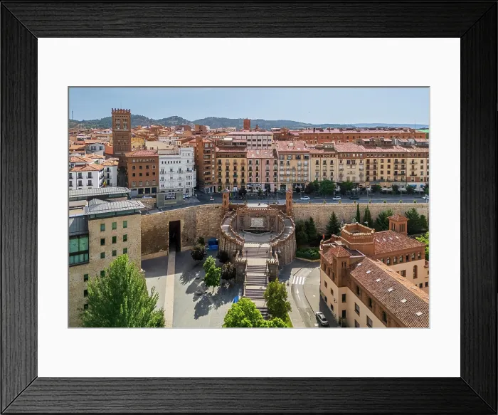 Framed Print : Aerial view of the Escalinata del Ovalo staircase, Teruel, Aragon, Spain Framed Print : Aerial view of the Escalinata del Ovalo staircase, Teruel, Aragon, Spain