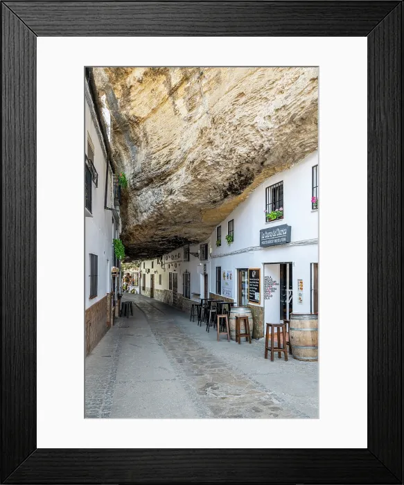 Framed Print : Houses built into a rock, Setenil de las Bodegas, Andalusia, Spain Framed Print : Houses built into a rock, Setenil de las Bodegas, Andalusia, Spain