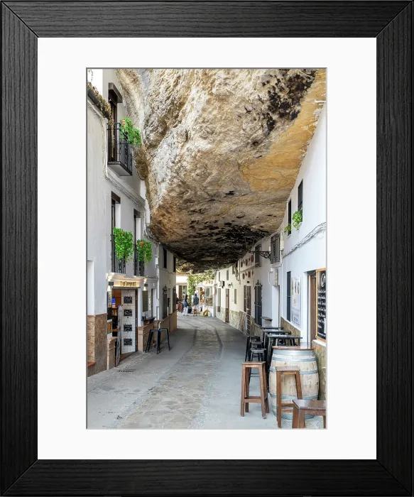 Framed Print : Houses built into a rock, Setenil de las Bodegas, Andalusia, Spain Framed Print : Houses built into a rock, Setenil de las Bodegas, Andalusia, Spain
