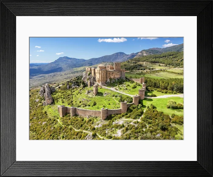 Framed Print : Aerial view of Castle of Loarre, Loarre, Aragon, Spain Framed Print : Aerial view of Castle of Loarre, Loarre, Aragon, Spain