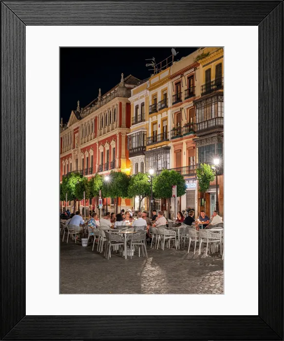Framed Print : Sidewalk cafe, Plaza de San Francisco, Seville, Andalusia, Spain Framed Print : Sidewalk cafe, Plaza de San Francisco, Seville, Andalusia, Spain