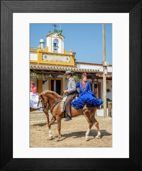 Framed Print : Pilgrims on horseback, Romeria de El Rocio pilgrimage, El Rocio, Huelva, Andalusia, Spain Framed Print : Pilgrims on horseback, Romeria de El Rocio pilgrimage, El Rocio, Huelva, Andalusia, Spain