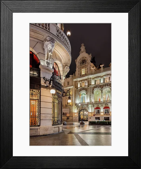 Framed Print : Night view of Calle de Alcala, Madrid, Spain Framed Print : Night view of Calle de Alcala, Madrid, Spain