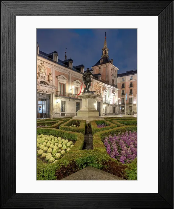 Framed Print : Night view of Plaza de la Villa, Madrid, Spain Framed Print : Night view of Plaza de la Villa, Madrid, Spain