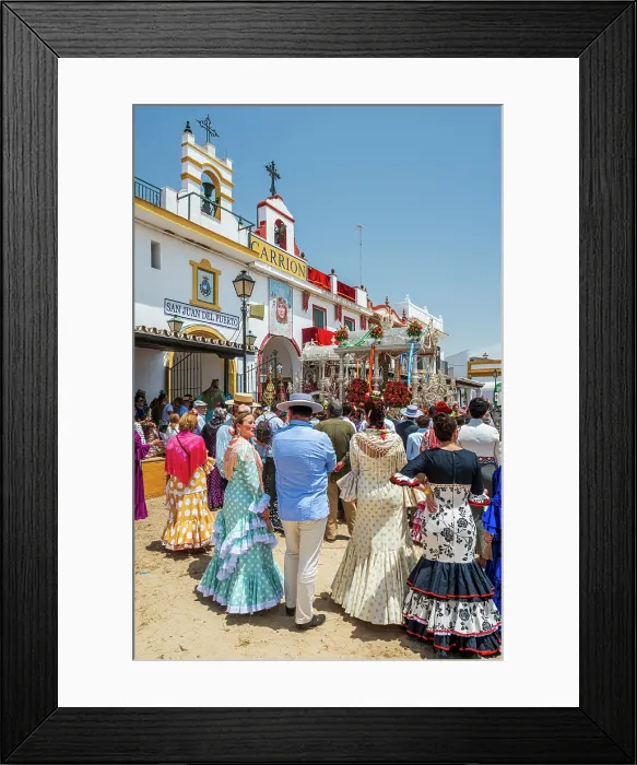 Framed Print : Pilgrims at Romeria de El Rocio pilgrimage, El Rocio, Huelva, Andalusia, Spain Framed Print : Pilgrims at Romeria de El Rocio pilgrimage, El Rocio, Huelva, Andalusia, Spain