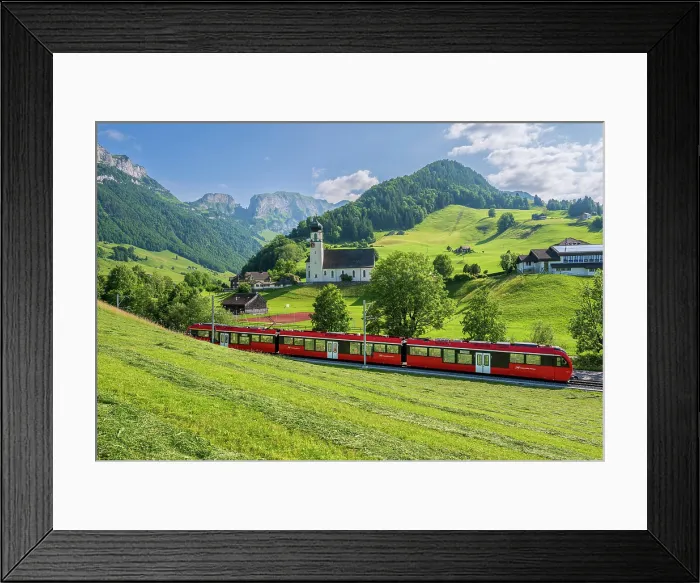 Framed Print : Appenzeller Bahnen (Appenzell Railways) light rail train near Appenzell, Canton of Appenzell Innerrhoden, Switzerland Framed Print : Appenzeller Bahnen (Appenzell Railways) light rail train near Appenzell, Canton of Appenzell Innerrhoden, Switzerland