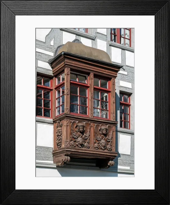 Framed Print : Bay window, old town, St. Gallen, Canton of St. Gallen, Switzerland Framed Print : Bay window, old town, St. Gallen, Canton of St. Gallen, Switzerland
