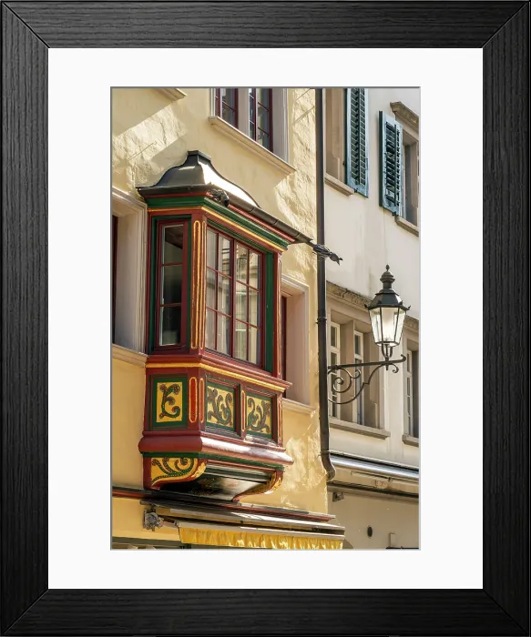 Framed Print : Bay window, old town, St. Gallen, Canton of St. Gallen, Switzerland Framed Print : Bay window, old town, St. Gallen, Canton of St. Gallen, Switzerland