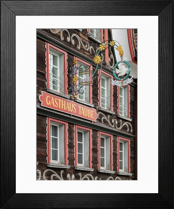 Framed Print : Colorful painted houses, Appenzell, Canton of Appenzell Innerrhoden, Switzerland