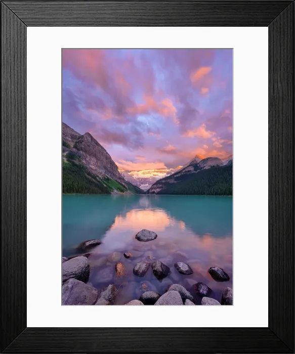 Framed Print : Sunrise from Lake Louise, Banff National Park, Alberta, Canada