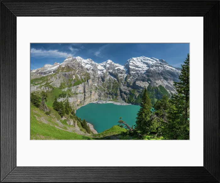 Framed Print : Lake Oeschinen, Kandersteg, Canton of Bern, Switzerland Framed Print : Lake Oeschinen, Kandersteg, Canton of Bern, Switzerland