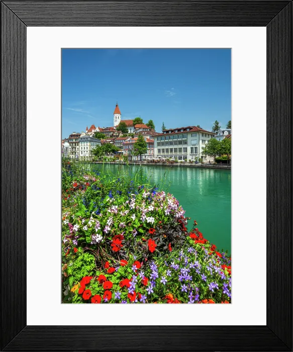 Framed Print : Old town and Aar river, Thun, Canton of Bern, Switzerland Framed Print : Old town and Aar river, Thun, Canton of Bern, Switzerland