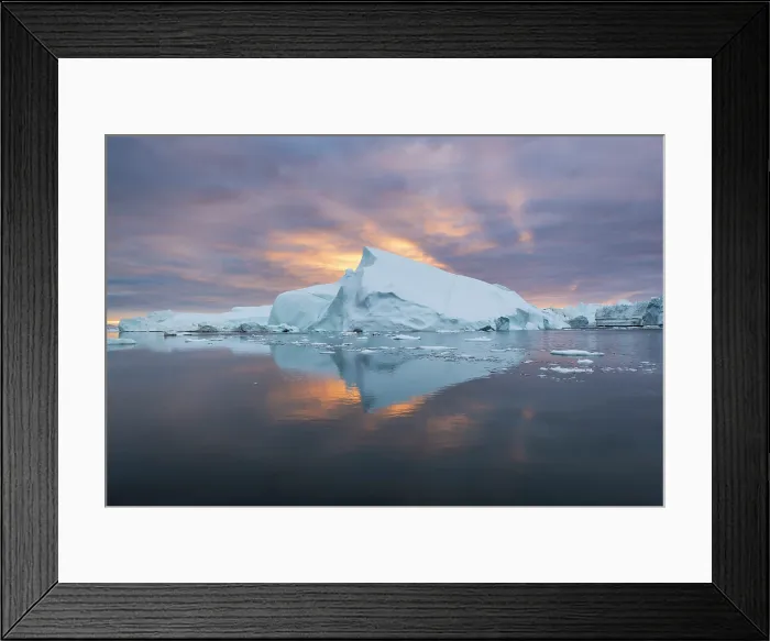 Framed Print : Iceberg at sunrise in Disko Bay, Greenland Framed Print : Iceberg at sunrise in Disko Bay, Greenland