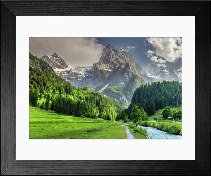 Framed Print : Wetterhorn with the Rosenlaui glacier on the left, Reichenbachtal valley, Canton of Bern, Switzerland Framed Print : Wetterhorn with the Rosenlaui glacier on the left, Reichenbachtal valley, Canton of Bern, Switzerland