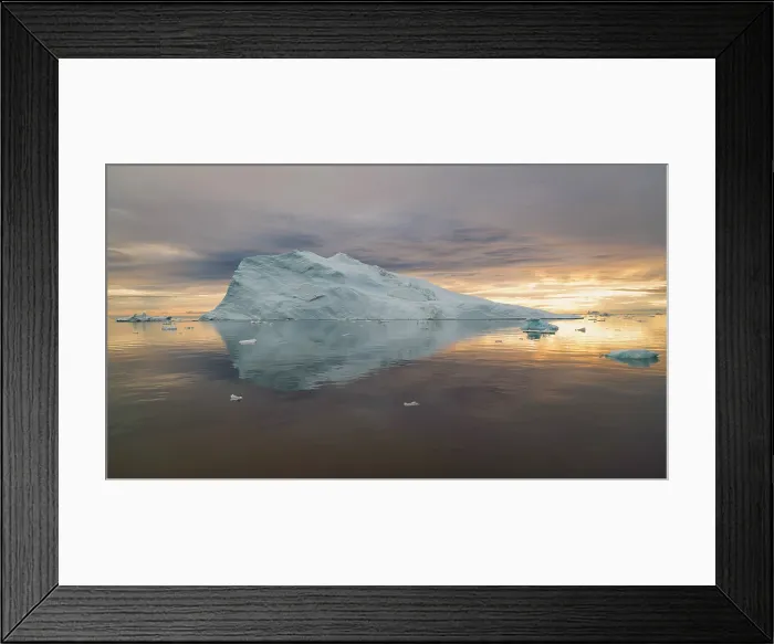 Framed Print : Iceberg at sunset in Disko Bay, Greenland Framed Print : Iceberg at sunset in Disko Bay, Greenland