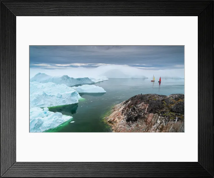 Framed Print : Sailboats at the Kangia Glacier near Ilulissat, Greenland Framed Print : Sailboats at the Kangia Glacier near Ilulissat, Greenland