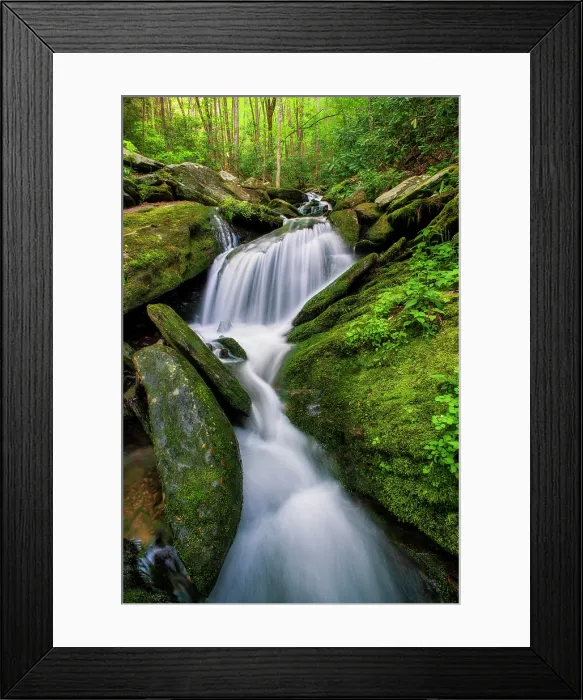 Framed Print : Cascade in spring, Great Smoky Mountains, Tennessee, USA