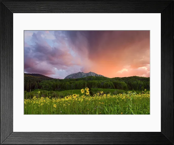 Framed Print : Sunset over East Beckwick Mountain, Gunnison National Forest, Colorado, USA Framed Print : Sunset over East Beckwick Mountain, Gunnison National Forest, Colorado, USA