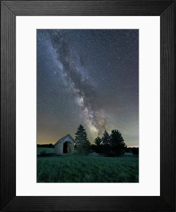 Framed Print : Milky Way over the A.M. Foster Bridge, Green Mountains, Cabot, Vermont, USA Framed Print : Milky Way over the A.M. Foster Bridge, Green Mountains, Cabot, Vermont, USA