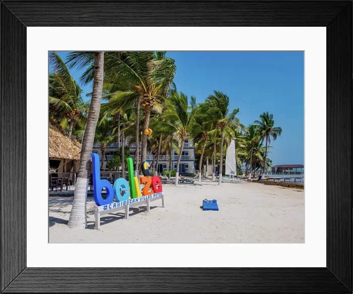 Framed Print : Belize Sign at the Caribbean Villas Hotel, waterfront of San Pedro Town, Ambergris Caye, Belize District, Belize Framed Print : Belize Sign at the Caribbean Villas Hotel, waterfront of San Pedro Town, Ambergris Caye, Belize District, Belize