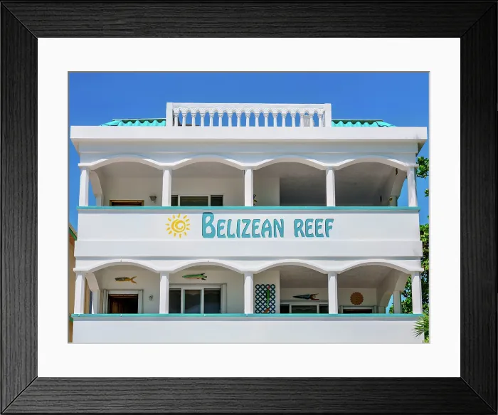 Framed Print : Belizean Reef Suites at the waterfront of San Pedro Town, Ambergris Caye, Belize District, Belize Framed Print : Belizean Reef Suites at the waterfront of San Pedro Town, Ambergris Caye, Belize District, Belize