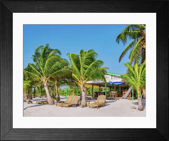 Framed Print : Island Wonder Kitchen and Bar at the waterfront of San Pedro Town, Ambergris Caye, Belize District, Belize Framed Print : Island Wonder Kitchen and Bar at the waterfront of San Pedro Town, Ambergris Caye, Belize District, Belize