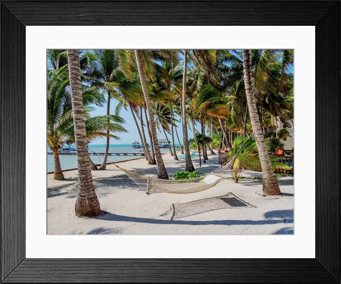 Framed Print : Hammock at the waterfront of San Pedro Town, Ambergris Caye, Belize District, Belize Framed Print : Hammock at the waterfront of San Pedro Town, Ambergris Caye, Belize District, Belize
