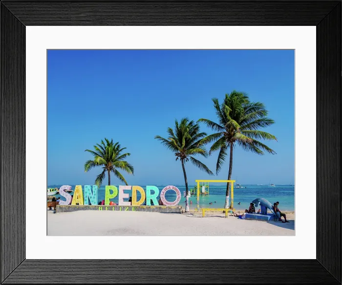 Framed Print : San Pedro Sign, Central Park, San Pedro Town, Ambergris Caye, Belize District, Belize Framed Print : San Pedro Sign, Central Park, San Pedro Town, Ambergris Caye, Belize District, Belize
