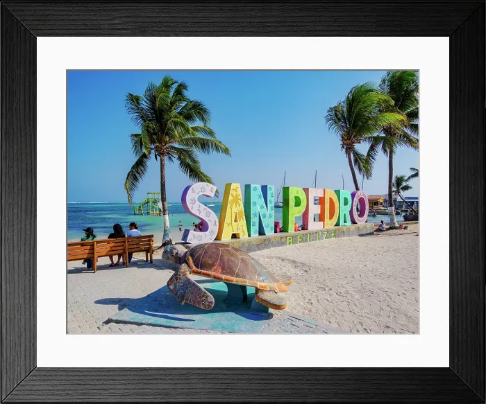 Framed Print : San Pedro Sign, Central Park, San Pedro Town, Ambergris Caye, Belize District, Belize Framed Print : San Pedro Sign, Central Park, San Pedro Town, Ambergris Caye, Belize District, Belize