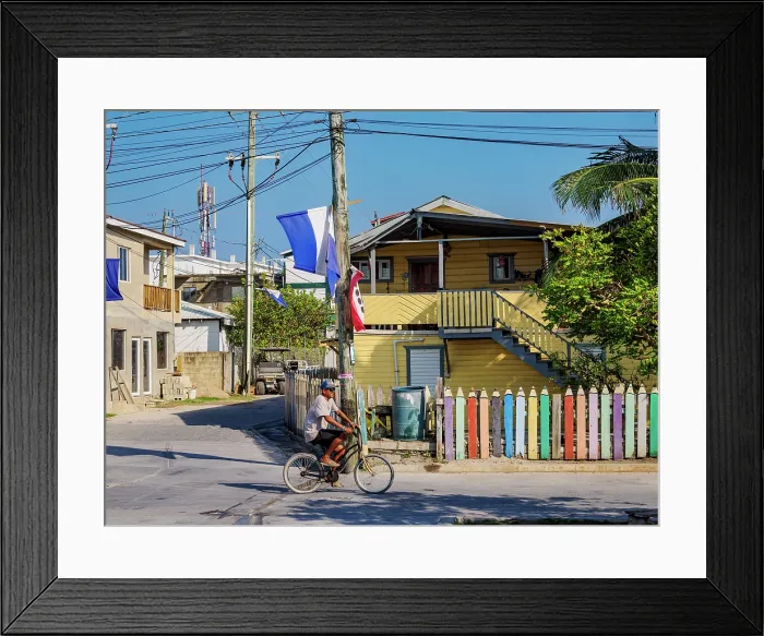 Framed Print : Street of San Pedro Town, Ambergris Caye, Belize District, Belize Framed Print : Street of San Pedro Town, Ambergris Caye, Belize District, Belize
