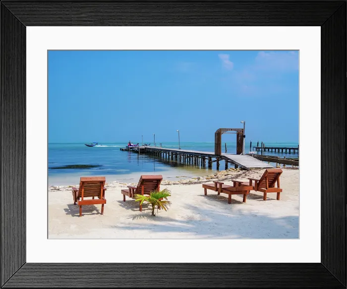 Framed Print : Caye Caulker Village Beach, Caye Caulker, Belize District, Belize Framed Print : Caye Caulker Village Beach, Caye Caulker, Belize District, Belize