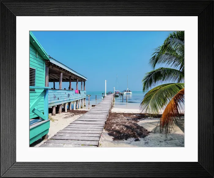 Framed Print : Jetty at the waterfront of Caye Caulker, Belize District, Belize Framed Print : Jetty at the waterfront of Caye Caulker, Belize District, Belize