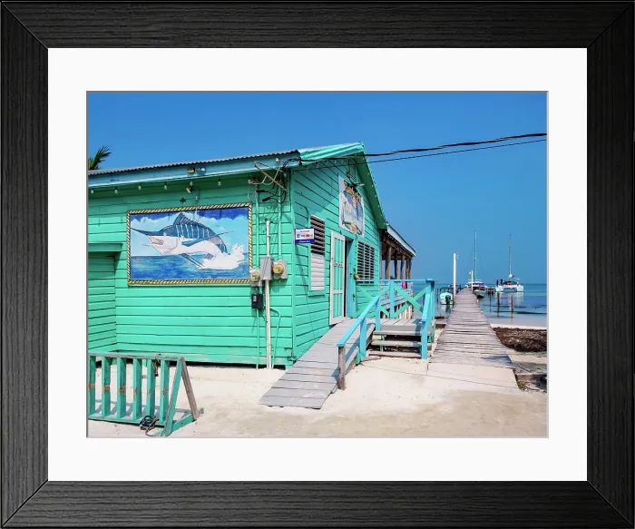 Framed Print : Rainbow Grill & Bar, Caye Caulker Village, Caye Caulker, Belize District, Belize