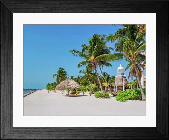 Framed Print : Lighthouse Beach Villas at the waterfront of San Pedro Town, Ambergris Caye, Belize District, Belize Framed Print : Lighthouse Beach Villas at the waterfront of San Pedro Town, Ambergris Caye, Belize District, Belize