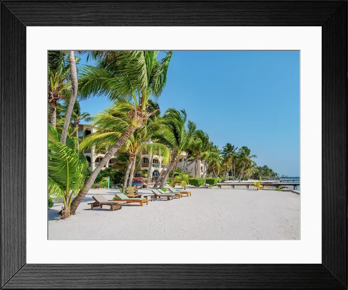 Framed Print : Lighthouse Beach Villas at the waterfront of San Pedro Town, Ambergris Caye, Belize District, Belize Framed Print : Lighthouse Beach Villas at the waterfront of San Pedro Town, Ambergris Caye, Belize District, Belize