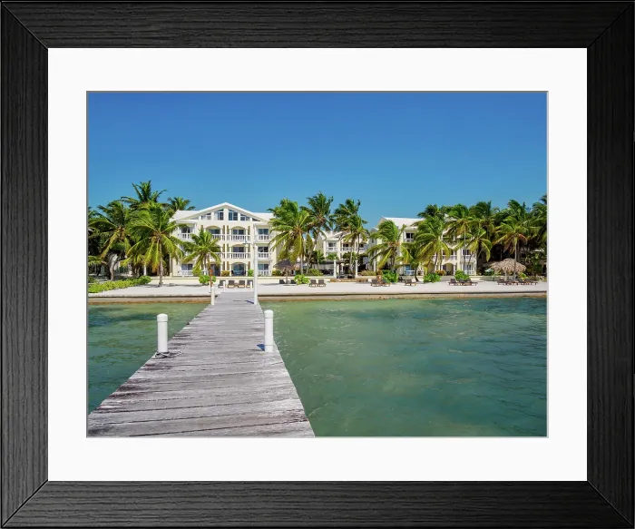 Framed Print : Pelican Reef Villas Resort at the waterfront of San Pedro Town, Ambergris Caye, Belize District, Belize Framed Print : Pelican Reef Villas Resort at the waterfront of San Pedro Town, Ambergris Caye, Belize District, Belize