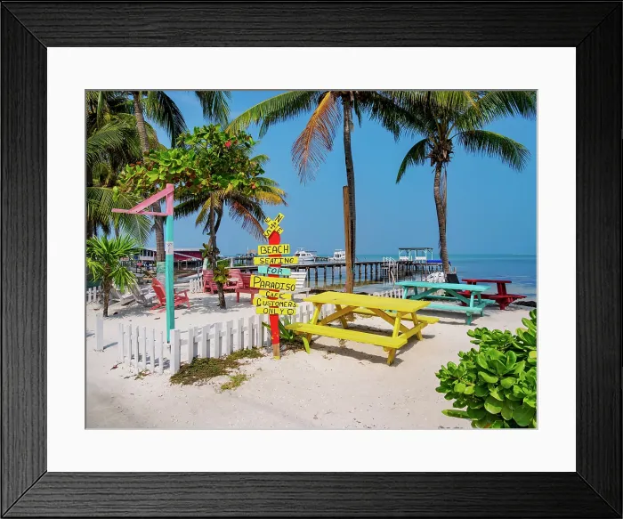 Framed Print : Caye Caulker Village Beach, Caye Caulker, Belize District, Belize Framed Print : Caye Caulker Village Beach, Caye Caulker, Belize District, Belize