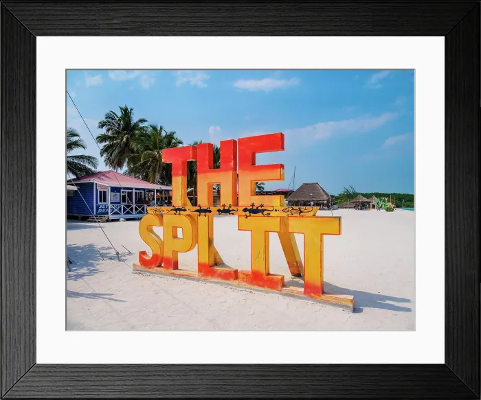 Framed Print : The Split Letters, Caye Caulker, Belize District, Belize Framed Print : The Split Letters, Caye Caulker, Belize District, Belize